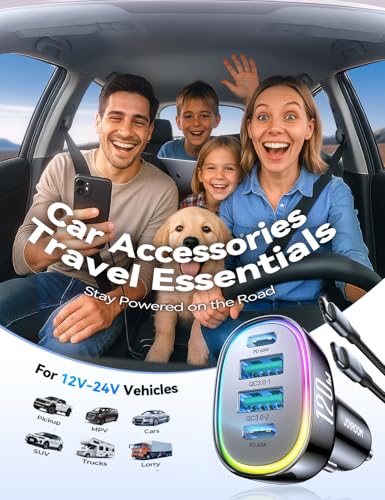 120W Dual PD USB-C Car Charger for iPhone & Galaxy Fast Charge - Image 7