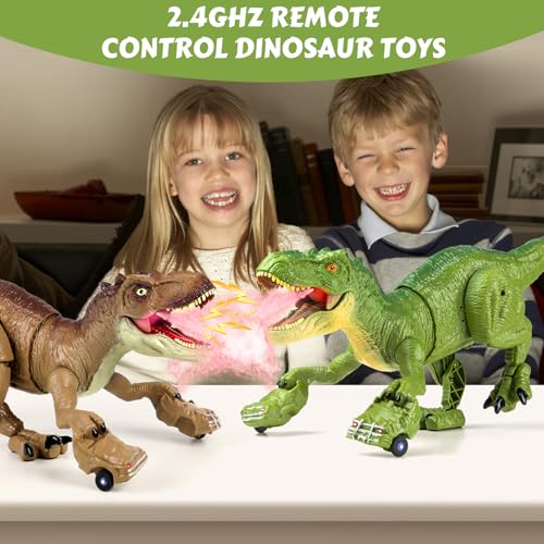 RC T-Rex Dinosaur Toy: Roar, Spray & Light for Kids 3-12 - Image 2
