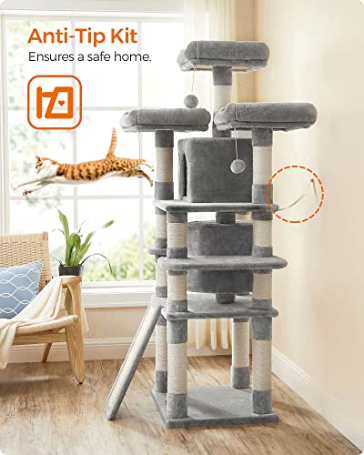 Feandrea 67" Multi-Level Cat Tree Tower for Large Cats - Image 10