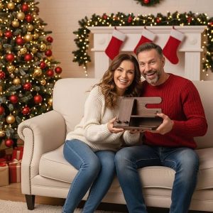 Bourbon Brown Wood Phone Docking Station & Organizer