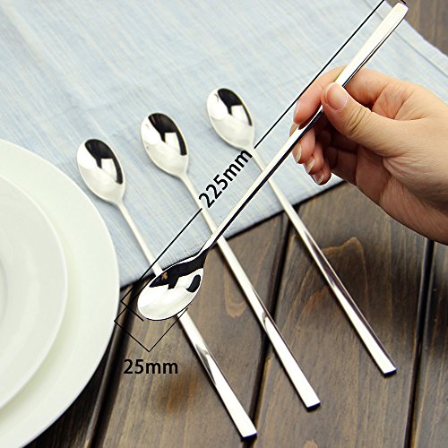 AOOSY 9-inch Stainless Steel Long Handle Spoons, Set of 6 - Image 3