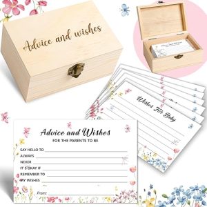 Warmther Wildflower Baby Shower Advice & Wishes Cards Box