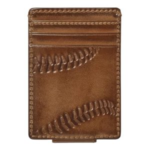Men’s Baseball Slim Money Clip Wallet | Full Grain Leather