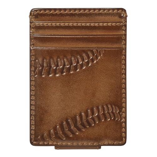 Men's Baseball Slim Money Clip Wallet | Full Grain Leather