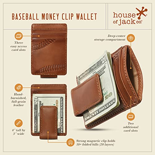 Men's Baseball Slim Money Clip Wallet | Full Grain Leather - Image 4