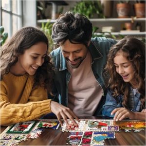 Christmas Stamps 1000-Piece Jigsaw Puzzle – Vintage Fun