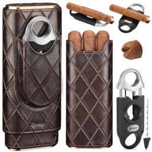 FANKAI Travel Cigar Case & V-Cutter Kit – Cedar Lined