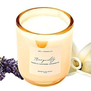 Tranquility Vanilla Lavender Cedarwood 10oz Beeswax Candle