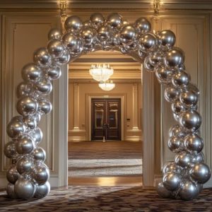 CVPARTYON Silver Balloon Arch Kit – 125 Pcs Party Decor
