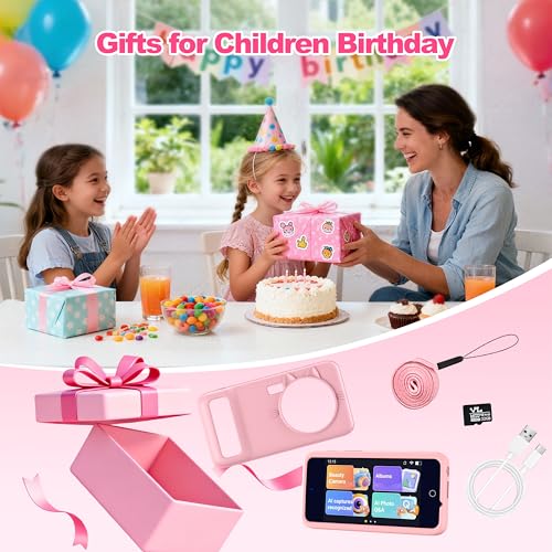 Kids AI Digital Camera with WiFi & Touch Screen HD - Pink - Image 8