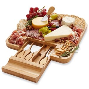 Casafield Bamboo Cheese Board & Knife Gift Set