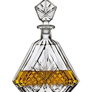 Lefonte Irish Cut Whiskey Decanter Set | Triangular Clear