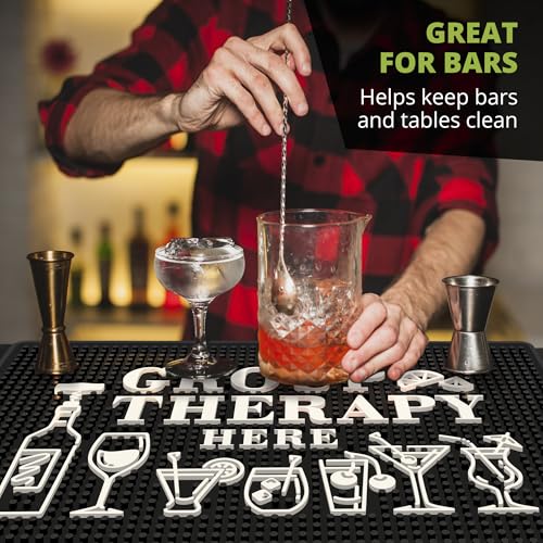 Group Therapy Spill-Proof Bar Mat - 18"x12" Rubber - Image 8