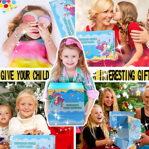 6 Pcs Mermaid Bath Bombs with Surprise Jewelry Toys - Image 4