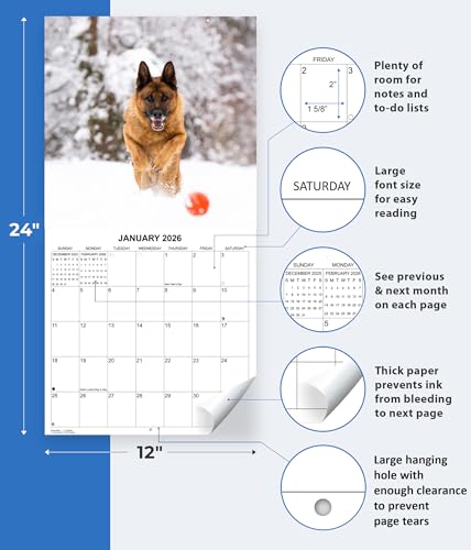 German Shepherds 2026 Monthly Wall Calendar - Image 5