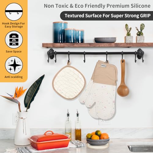 Cute Dorkuova Silicone Oven Mitts - Cream - Image 6