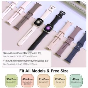 RQQ Liquid Silicone Sport Bands for Apple Watch (6 Pack)