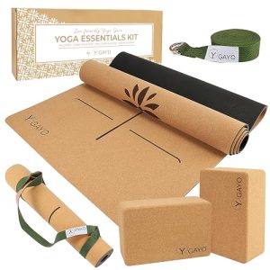 YOGayo Premium Cork Yoga Kit – Mat, Blocks & Strap