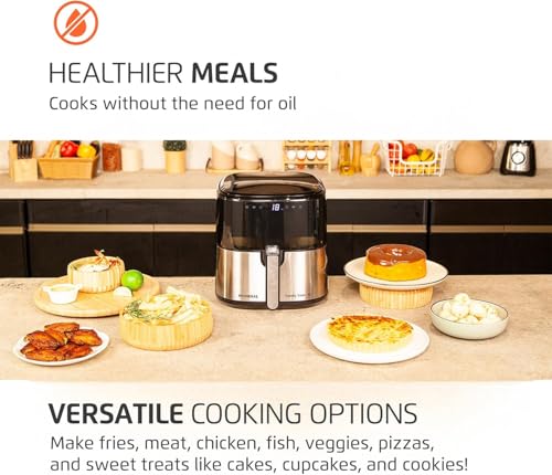 Mondial Digital Visor Air Fryer 5.3QT - Inox Finish - Image 9