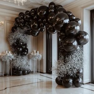 Black Balloon Arch Kit – 125 Pcs Latex Balloons for Parties