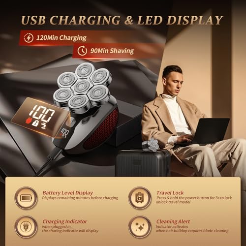 Professional 5-in-1 Electric Head Shaver for Bald Men - 7D - Image 5