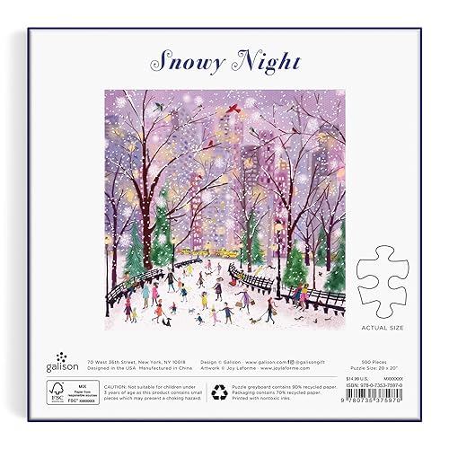 Snowy Night 500-Piece Winter Jigsaw Puzzle for Holidays - Image 6