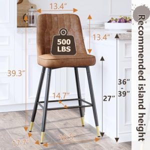 Rejeke Modern Counter Height Bar Stools Set of 2