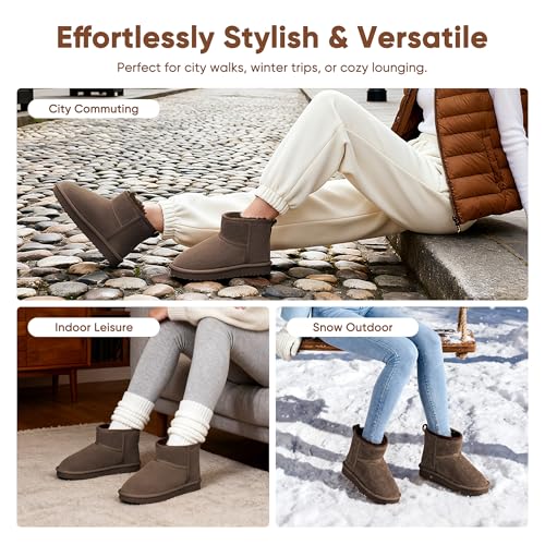 LKOHJF Women's Suede Platform Mini Boots - Water Resistant - Image 6