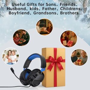 Gaming Headset for PS5, Xbox, PC – Wired w/ Clear Mic