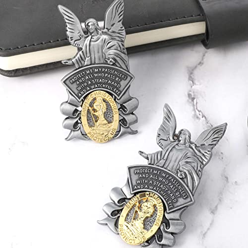 St Christopher Car Visor Clip Medal - Driving Safety Gift (2-Piece) - Image 9