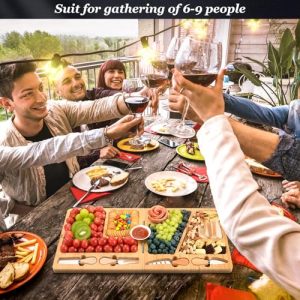 UTCG Bamboo Folding Charcuterie Board & Knife Set