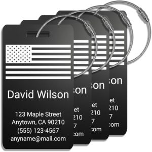 Custom Aluminum Luggage Tags – Durable Pack of 4