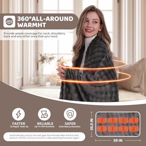 TZOSDOBO Cordless Heated Blanket, Portable with Power Bank - Image 3