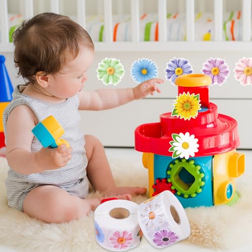 1200pc Flower Sticker Roll: Spring Daisy & Sunflower Decals - Image 7