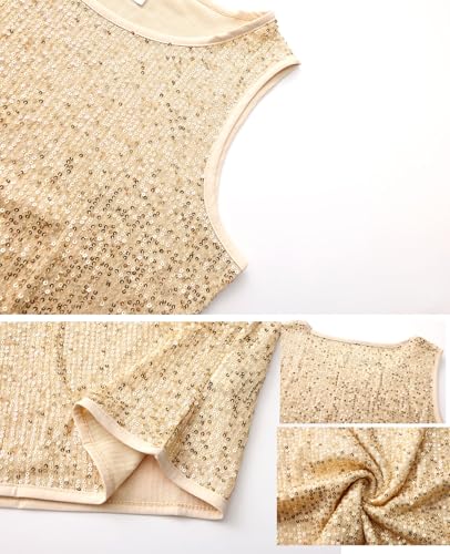 Sparkly Sequin Tank Top for Women - Glitter Club Party Blouse - Image 4