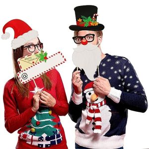 28 PCS Christmas Photo Booth Props – Festive Holiday Fun