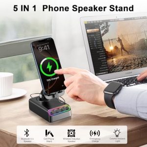 Hupoaf Phone Stand with Wireless Bluetooth Speaker