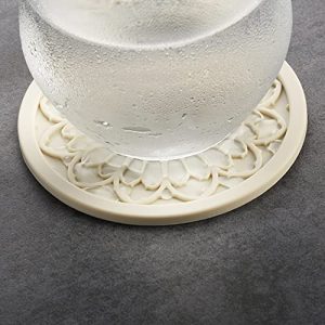 COASTERFIELD 6-Pack Silicone Coasters – 4″ Cream