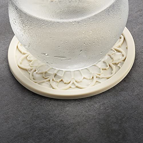 COASTERFIELD 6-Pack Silicone Coasters - 4" Cream - Image 2