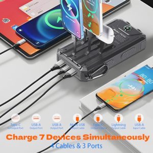 20000mAh Solar Power Bank: Outdoor Waterproof Charger