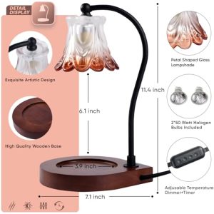 Dimmable Candle Warmer Lamp with Timer – Elegant Home Decor