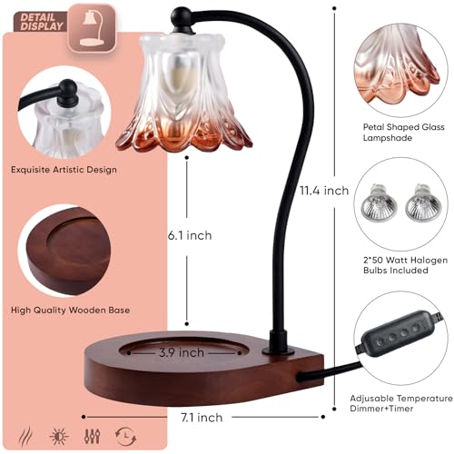 Dimmable Candle Warmer Lamp with Timer - Elegant Home Decor - Image 2