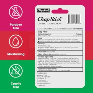 ChapStick Classic Lip Balm 3-Pack: Spearmint, Cherry, Strawberry