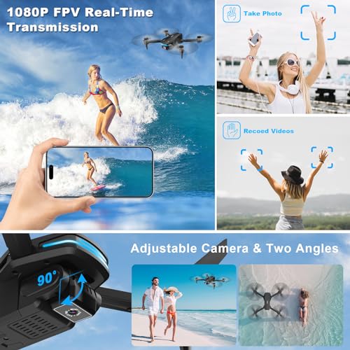 Foldable 1080P HD Drone for Adults - One-Key & 360° Flip - Image 3