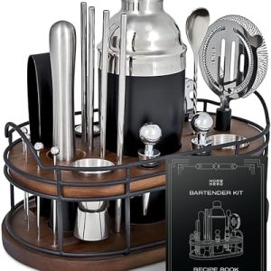 Home Hero 22-Pc Bartender Kit with Wooden Stand