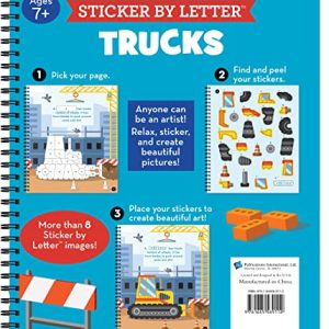 Brain Games Sticker by Letter: Trucks Puzzle Book