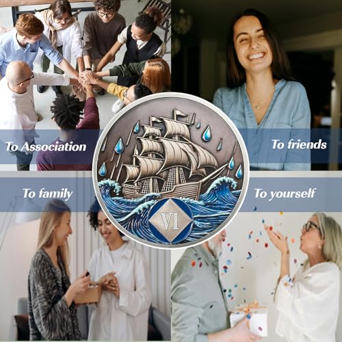 6 Year Nautical Sober Coin - Recovery Milestone Gift - Image 7