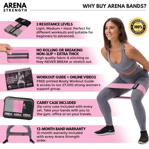 Arena Strength Fabric Booty Bands with Guide & Case - Image 9