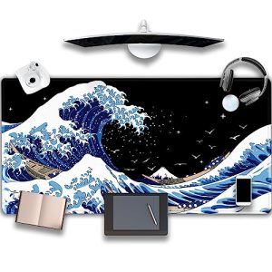 MEWOOCUE XL Gaming Mouse Pad – Kanagawa Sea Wave Design