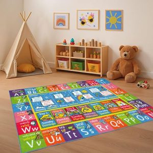 KC Cubs Educational ABC Alphabet Kids Play Mat Rug 5×7